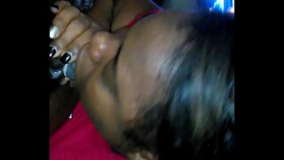 Ebony babe absorb epè kòk chante nwa